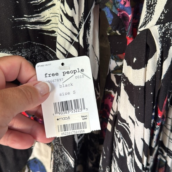 Free People dress Drift Away small boho hippie rayon NEW long sleeve - Picture 5 of 6